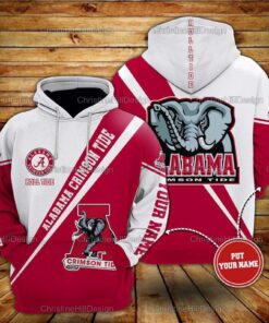 Personalized Alabama Crimson Tide Ncaa Custom Name 3D All Over Print Hoodie, Zip- Up Hoodie