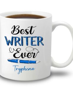 Personalized Author - Writer White Mug, Best Writer Ever Coffee Mug For Men,Women, Writer Ceramic Mug 11Oz 15Oz Gift For Birthday,Retirement, Customized Writing Cup Gifts For Poet,Novelist