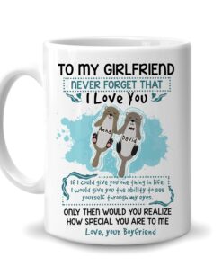Personalized Christmas Valentine Gifts For Girlfriend Her From Boyfriend - Birthday Anniversary - Otter To My Girlfriend Never Forget I Love You Custom Name 11Oz White Ceramic Coffee Tea Mug