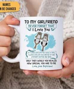 Personalized Christmas Valentine Gifts For Girlfriend Her From Boyfriend - Birthday Anniversary - Otter To My Girlfriend Never Forget I Love You Custom Name 11Oz White Ceramic Coffee Tea Mug