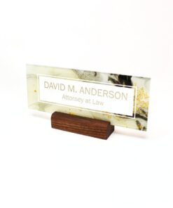 Personalized Desk Name Plate Custom Office Decor Nameplate Gold Marble Sign Gift Women Boss Colleagues