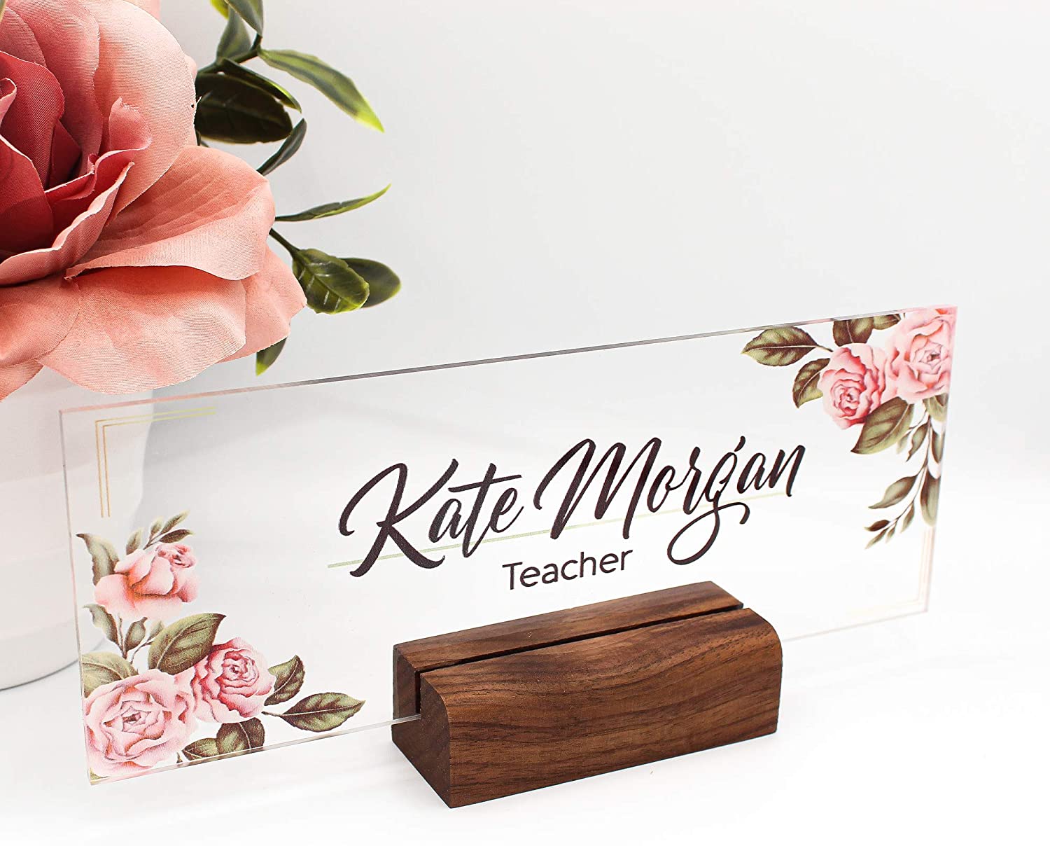 Personalized Desk Name Plate Plaque Unique Gift For Office Décor Teacher Name Plate