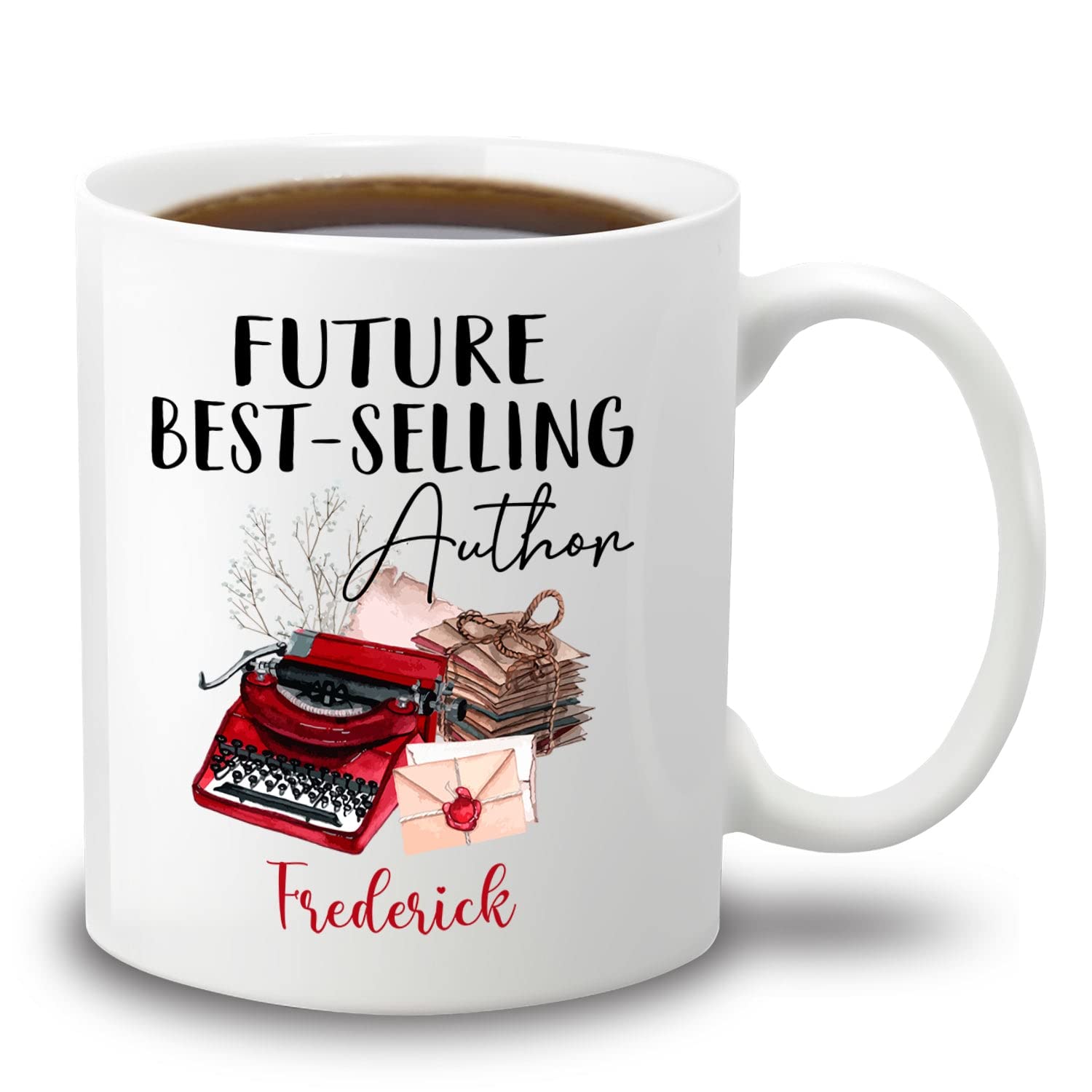 Personalized Future Best - Selling Author White Mug, Writer Coffee Cup 11Oz 15Oz Gifts For Birthday,Anniversary,World Book Day, Book Lover Ceramic Mug Custom Name For Friends,Family,Coworker