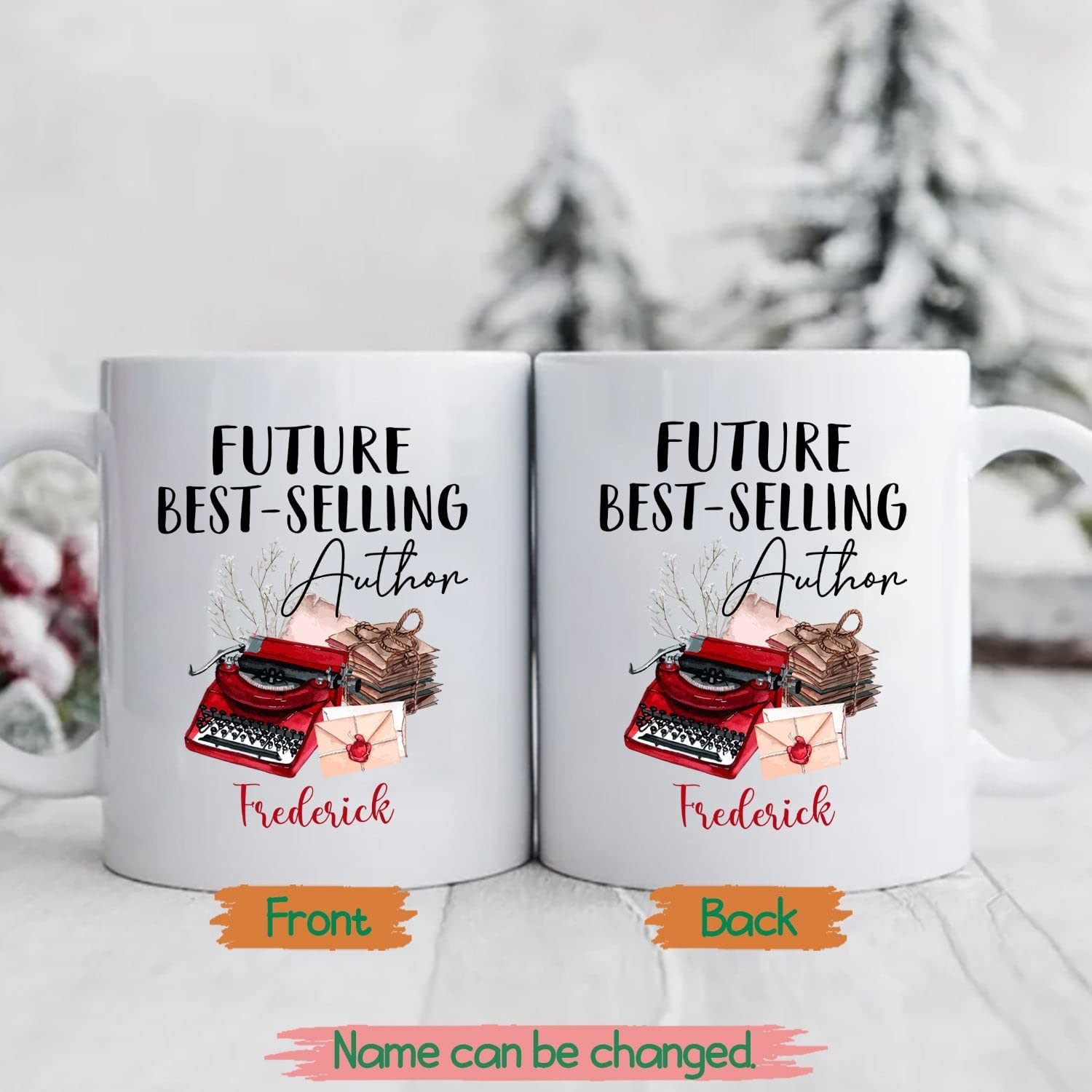 Personalized Future Best - Selling Author White Mug, Writer Coffee Cup 11Oz 15Oz Gifts For Birthday,Anniversary,World Book Day, Book Lover Ceramic Mug Custom Name For Friends,Family,Coworker