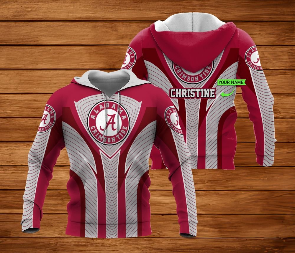 Personalized Hoodie Alabama Crimson Tide 3D All Over Print Zip Hoodie Gifts For Ncaa Fans