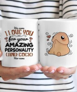 Personalized I Love You For Your Personality And Cock Mug For Couple Love Husband Wife Boyfriend Girlfriend Couple Mug Valentines Gifts For Valentine's Day