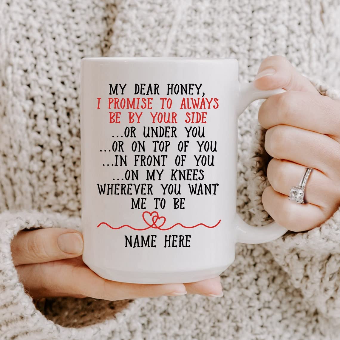 Personalized I Promise To Always Be By Your Side Mug For Couple Love Husband Wife Boyfriend Girlfriend Couple Mug Valentines Day Gifts For Valentine's Day An-Niversary