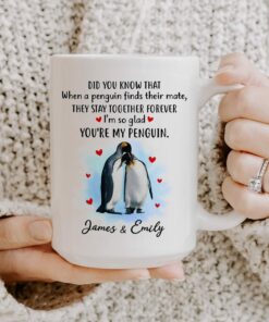 Personalized I'm So Glad You're My Penguin Couple Mug For Couple Love Husband Wife Boyfriend Girlfriend Couple Mug Valentines Day Gifts For Valentine's Day