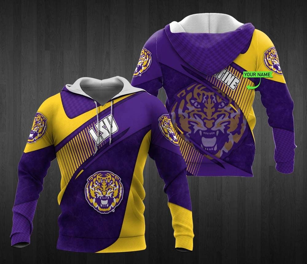 Personalized Nna2608T18 Lsu Tigers 3D All Over Print Zip Hoodie Gifts For Ncaa Fans