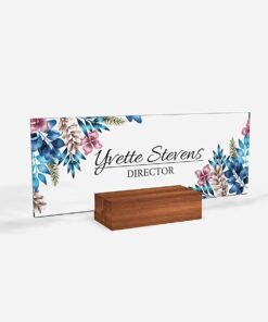 Personalized Name Plate Office Supply Secretary Sign Gift Custom Nurses Teacher Friend Special Rose Floral Flowers