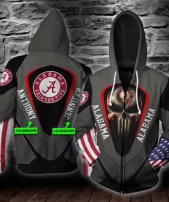 Personalized Nna180502 Alabama Crimson Tide 3D All Over Print Zip Hoodie Gifts For Ncaa Fans