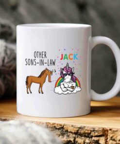 Personalized Son In Law White Coffee Mug 11 Oz 15 Oz, Other Sons In Law Vs Unicorn Travel Ceramic Mug Gifts For Men Husband, Customized Choose Son In Law's Name Coffee Cup For Birthday Christmas