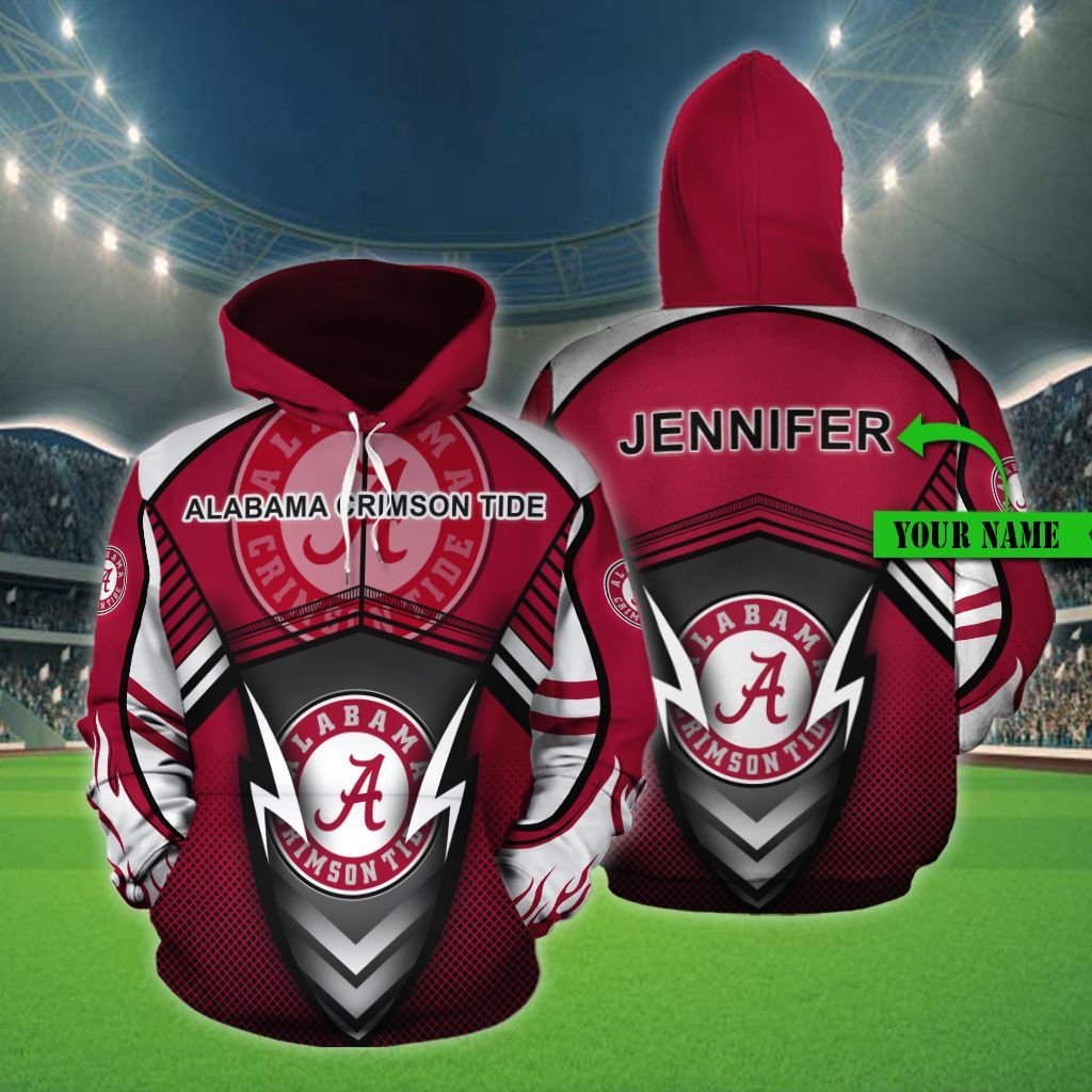 Personalized Tt16 Alabama Crimson Tide 3D All Over Print Zip Hoodie Gifts For Ncaa Fans