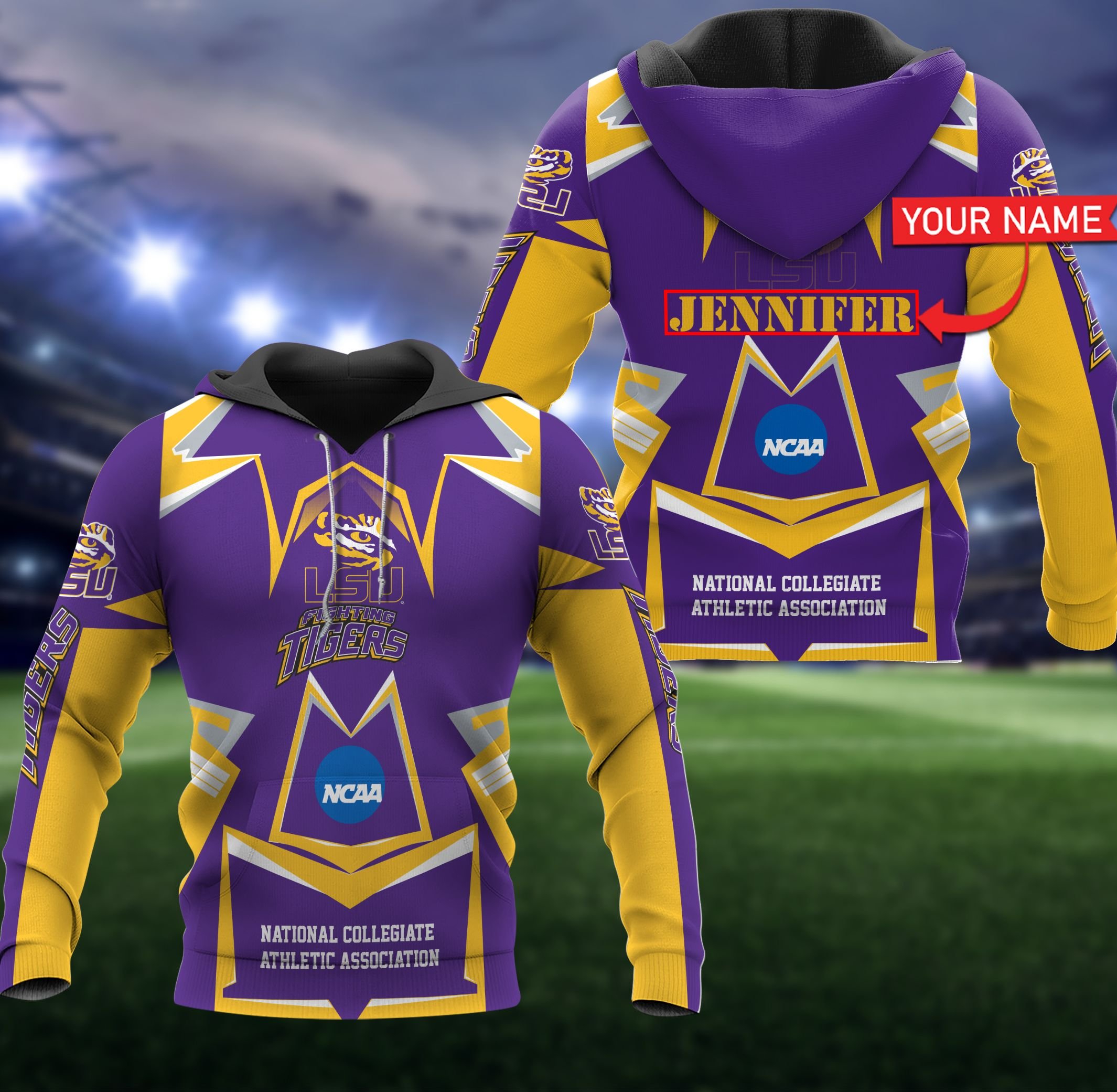 Personalized University Of Lsu Tigers 3D All Over Print Zip Hoodie Gifts For Ncaa Fans