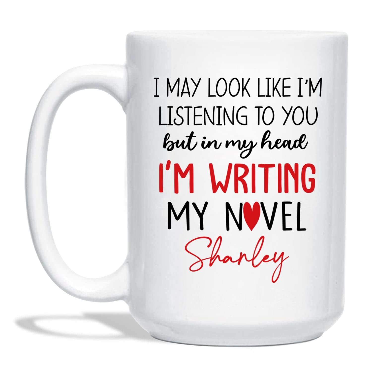 Personalized Writer Author White Coffee Mug Custom Name For Men,Women, In My Head I'm Writing My Novel Author Travel Coffee Cup Gift For Writer,Novelist, Inspirational Author Ceramic Mug