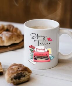 Personalized Writer Coffee Mug Custom Name, Story Teller Awesome Writer Author White Cup Gift For Book Lover,Reading Lover,Friend,Family, Customized Author Ceramic Mug