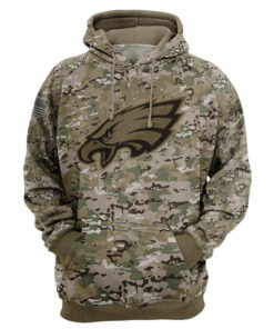 Philadelphia Eagles Camo Hoodie 3D Printed Pullover Zip Up Hoodies Gifts for Fans
