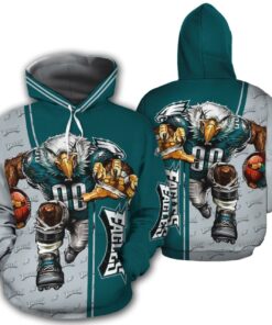 Philadelphia Eagles Hoodies Mens Mascot 3D Ultra Cool Gifts for Fans