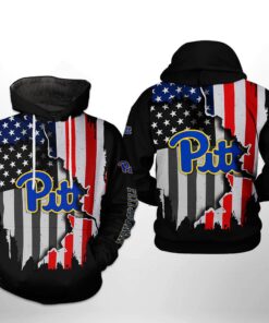 Pitt Panthers Ncaa Us Flag 3D All Over Print Hoodie, Zip-Up Hoodie