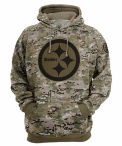 Pittsburgh Steelers Army Hoodie 3D Printed Pullover Zip Up Hoodies Gifts for Fans