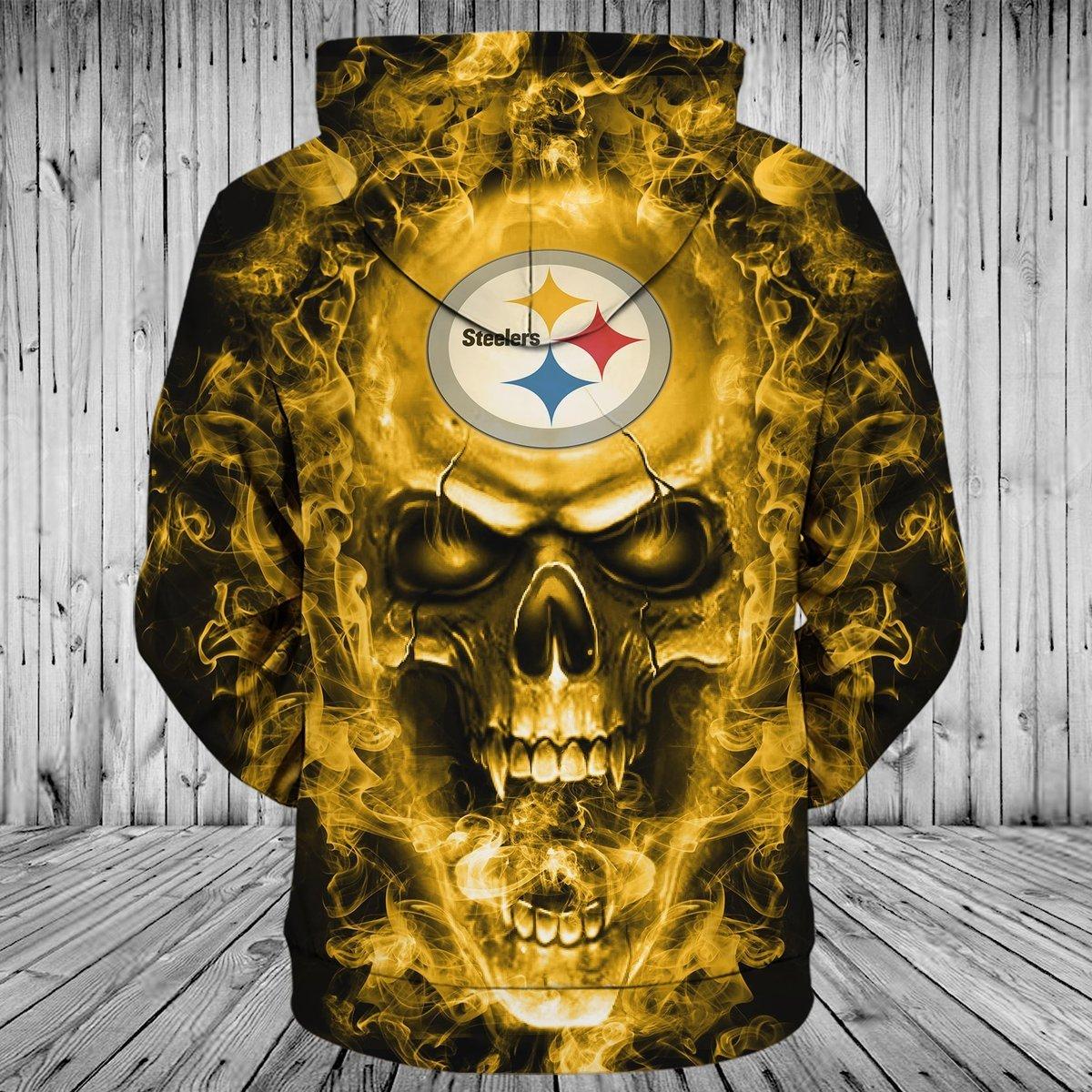 Pittsburgh Steelers Skull Hoodie Smoke, Zip Hoodies Gifts for Fans