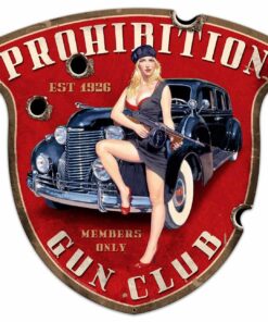 Prohibition Gun Club 1926 Shield Vintage Vinyl Decal Sticker Waterproof