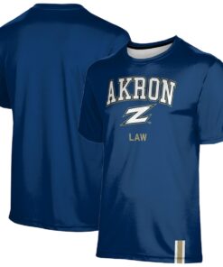 Prosphere Akron Zips Law Logo Stripe T-Shirt, University Of Akron Sweatshirt, Akron Zips Shirt Gifts for NCAA Fans