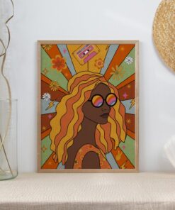 Psychedelic Vintage 70s Poster Colorfull Wall Art Canvas Prints
