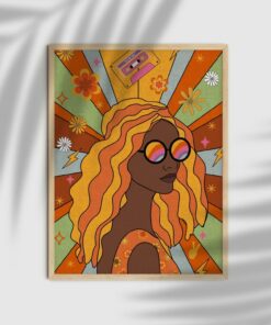 Psychedelic Vintage 70s Poster Colorfull Wall Art Canvas Prints