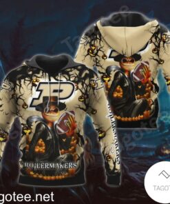 Purdue Boilermakers Jack Skellington Halloween 3D All Over Print Zip Hoodie Gifts For Ncaa Fans