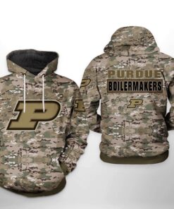 Purdue Boilermakers Ncaa Camo Veteran 3D All Over Print Hoodie, Zip-Up Hoodie