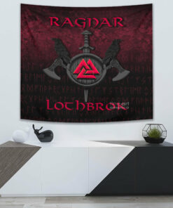 Ragnar Lothbrok Ragnar Lodbrok Viking Warrior Red Version Tapestry for Wall Décor