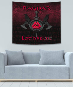 Ragnar Lothbrok Ragnar Lodbrok Viking Warrior Red Version Tapestry for Wall Décor