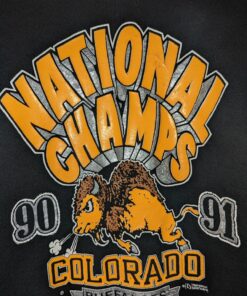 Rare Vintage 1990 University of Colorado National Champs Sweatshirt Hoodie Shirt Full Size