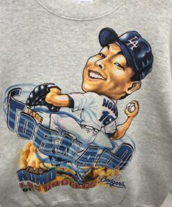 Rare!! Vintage Style MLB Hideo Nomo LA Dodgers T-Shirt Sweatshirt Pullover Hoodie Reprinted Full Color Full Size Gift for LA Dodgers Fans