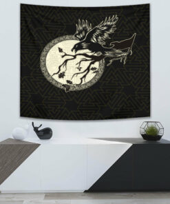 Raven And Skull Viking Tapestry for Wall Décor