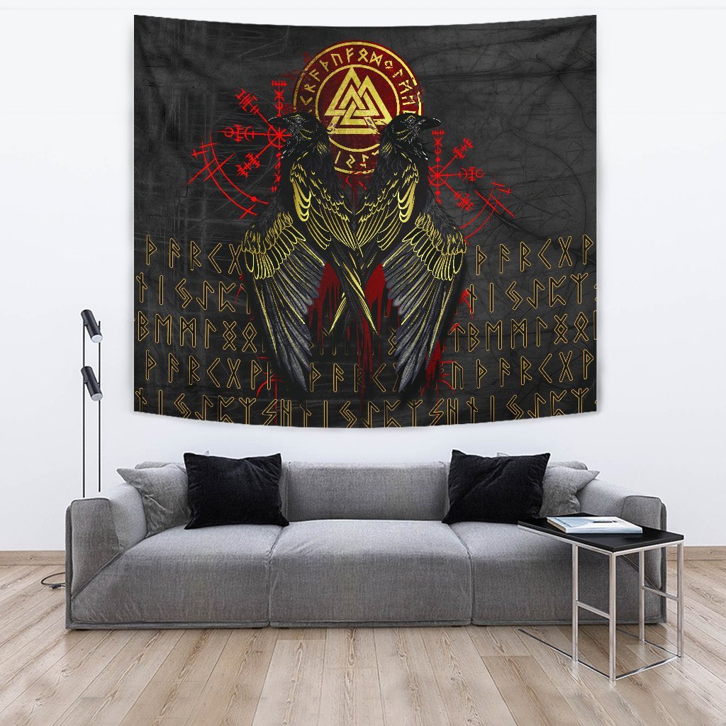 Raven Gold Version Tapestry for Wall Décor