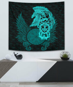 Raven Ving Turquoise Tapestry for Wall Décor