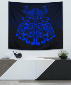 Raven and Ourobos and Runes Tapestry for Wall Décor