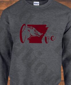 Razorback Sweatshirt, Arkansas Sweatshirt, Hogs Sweatshirt Hoodie Shirt, Love With State, Razorback Fan Gift, Custom Hog Gift