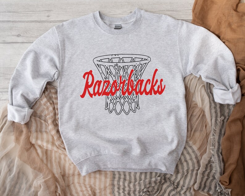 Razorbacks Basketball Hoop Sweatshirt, Arkansas Basketball Pullover, University of Arkansas Sweater, Womens Basketball Crewneck, Go Hogs Tee, Hoodie