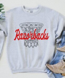 Razorbacks Basketball Hoop Sweatshirt, Arkansas Basketball Pullover, University of Arkansas Sweater, Womens Basketball Crewneck, Go Hogs Tee, Hoodie
