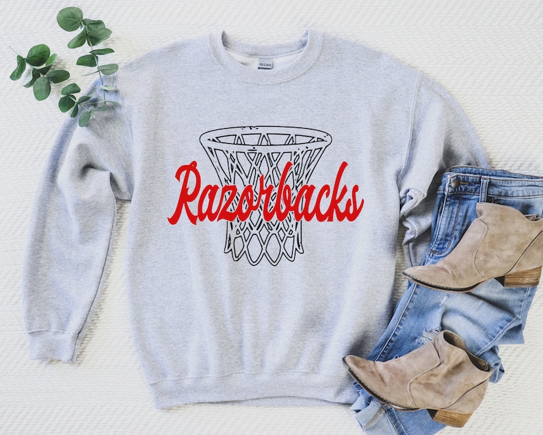 Razorbacks Basketball Hoop Sweatshirt, Arkansas Basketball Pullover, University of Arkansas Sweater, Womens Basketball Crewneck, Go Hogs Tee, Hoodie