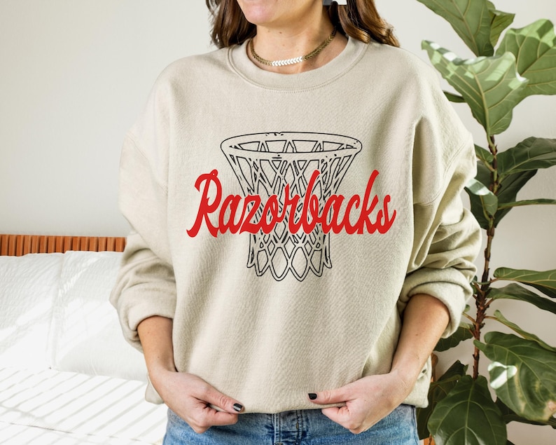 Razorbacks Basketball Hoop Sweatshirt, Arkansas Basketball Pullover, University of Arkansas Sweater, Womens Basketball Crewneck, Go Hogs Tee, Hoodie