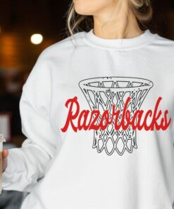 Razorbacks Basketball Hoop Sweatshirt, Arkansas Basketball Pullover, University of Arkansas Sweater, Womens Basketball Crewneck, Go Hogs Tee, Hoodie