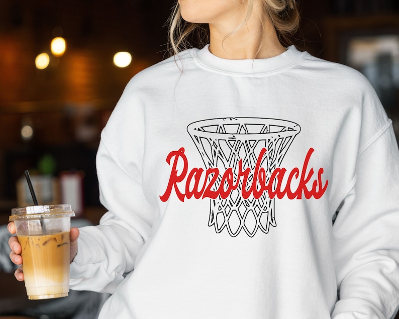 Razorbacks Basketball Hoop Sweatshirt, Arkansas Basketball Pullover, University of Arkansas Sweater, Womens Basketball Crewneck, Go Hogs Tee, Hoodie