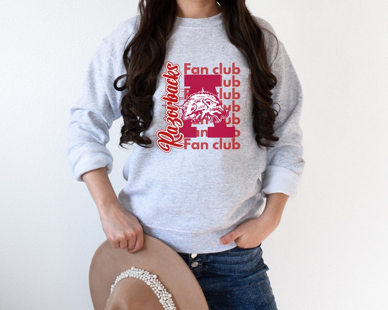 Razorbacks Fan Club Sweatshirt, Arkansas Razorbacks Sweatshirt, Arkansas Football Sweater, Woo Pig Sooie Crewneck, Go Hogs Sweatshirt, Hoodie, Shirt