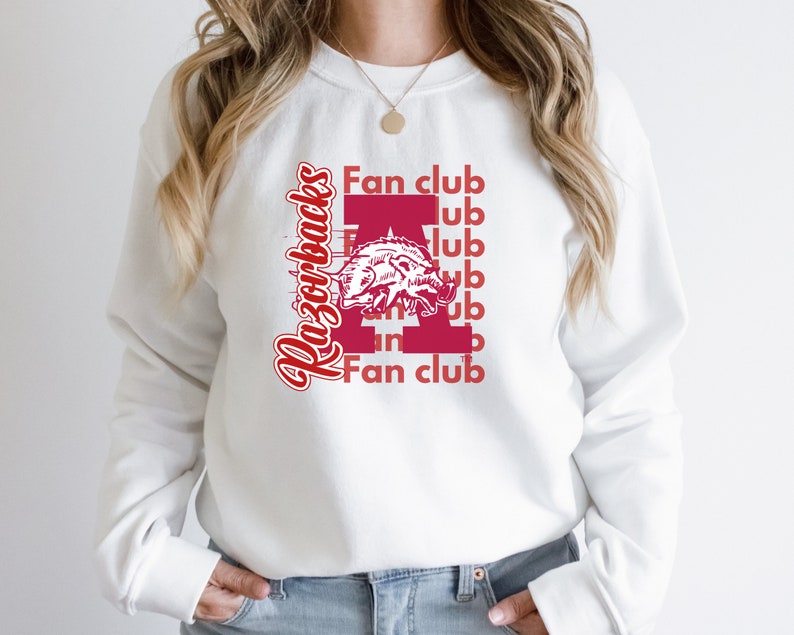 Razorbacks Fan Club Sweatshirt, Arkansas Razorbacks Sweatshirt, Arkansas Football Sweater, Woo Pig Sooie Crewneck, Go Hogs Sweatshirt, Hoodie, Shirt