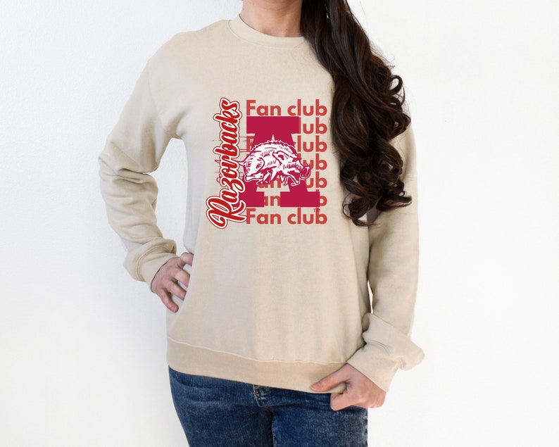 Razorbacks Fan Club Sweatshirt, Arkansas Razorbacks Sweatshirt, Arkansas Football Sweater, Woo Pig Sooie Crewneck, Go Hogs Sweatshirt, Hoodie, Shirt