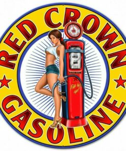 Red Crown Gasoline Pinup Vinyl Decal Sticker Waterproof